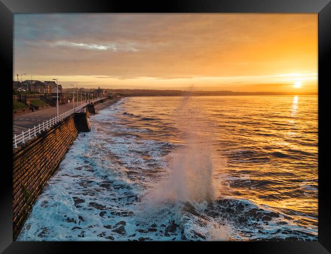 Bridlington Sunrise and Waves Framed Print by Tim Hill