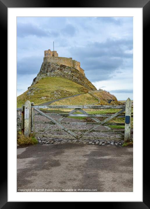 Lindisfarne Castle and Gate Framed Mounted Print by Darrell Evans