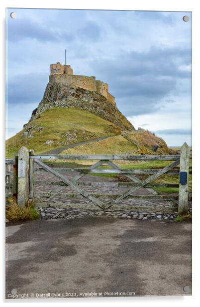 Lindisfarne Castle and Gate Acrylic by Darrell Evans