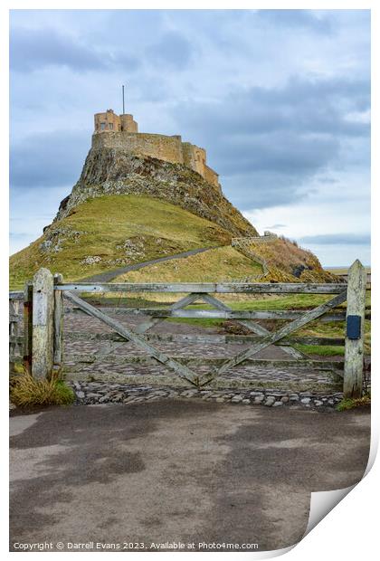 Lindisfarne Castle and Gate Print by Darrell Evans