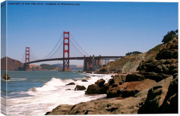 The Golden Gate's Coastal Beauty Canvas Print by Ron Ella