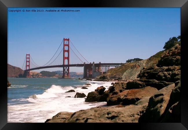 The Golden Gate's Coastal Beauty Framed Print by Ron Ella