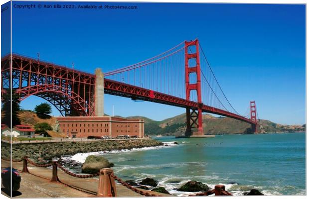Iconic Golden Gate Bridge Canvas Print by Ron Ella