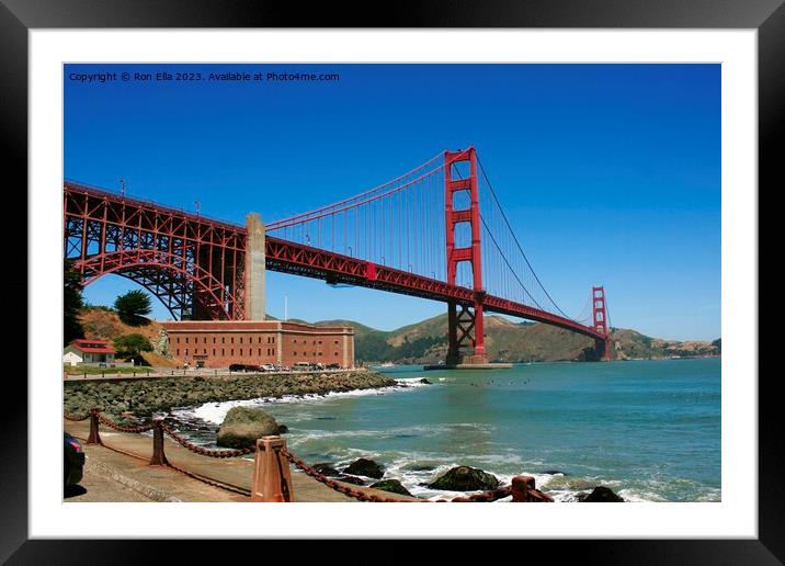 Iconic Golden Gate Bridge Framed Mounted Print by Ron Ella