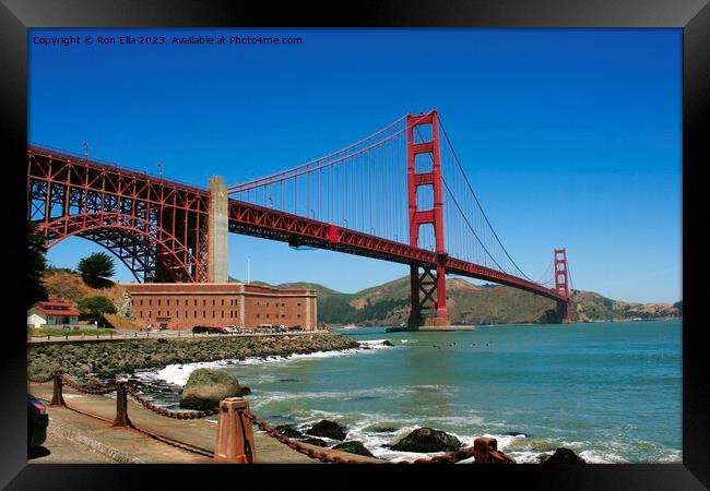 Iconic Golden Gate Bridge Framed Print by Ron Ella