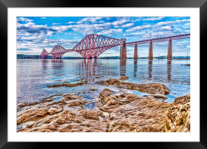 Queensferry Forth Bridge Framed Mounted Print by Valerie Paterson