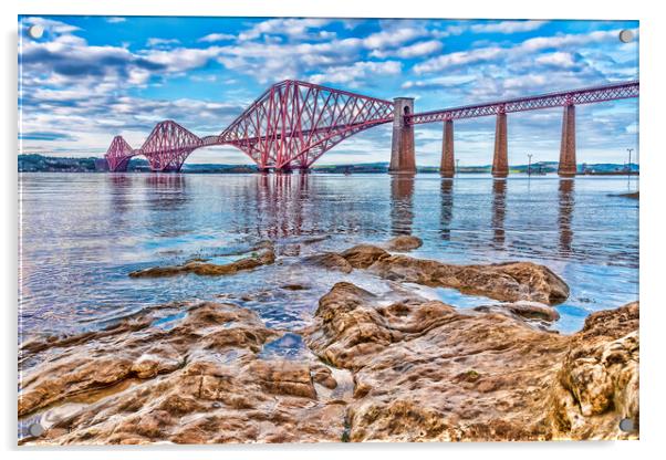Queensferry Forth Bridge Acrylic by Valerie Paterson
