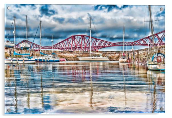 Queensferry Harbour Acrylic by Valerie Paterson