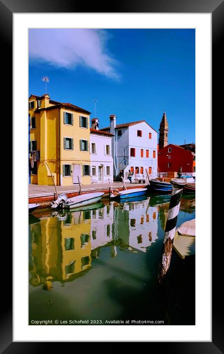 Reflections of Venice  Framed Mounted Print by Les Schofield