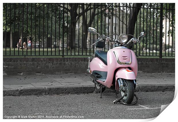 Pink Scooter Print by Mark Martin