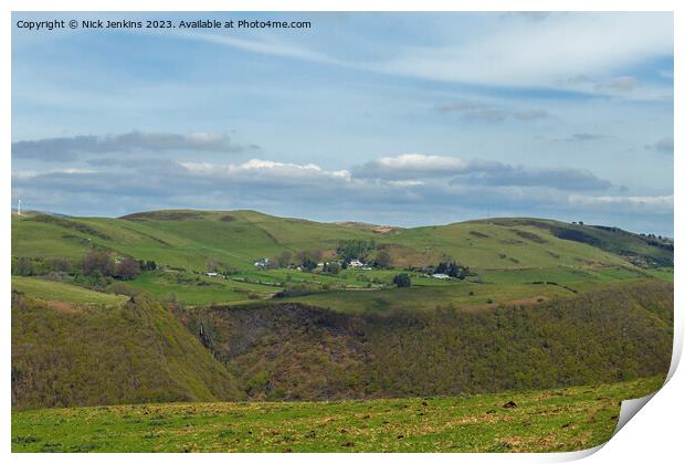 View across the Vale of Rheidol Ceredigion Mid Wal Print by Nick Jenkins