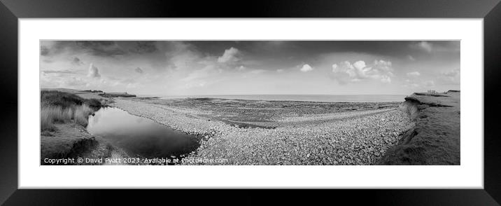 Kilve Beach Panorama Infrared Framed Mounted Print by David Pyatt