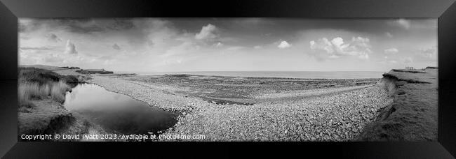 Kilve Beach Panorama Infrared Framed Print by David Pyatt