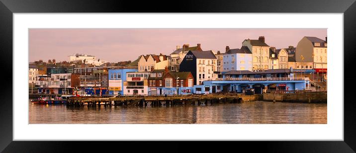 Bridlington Harbour Front Panoramic Framed Mounted Print by Tim Hill