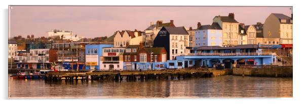 Bridlington Harbour Front Panoramic Acrylic by Tim Hill