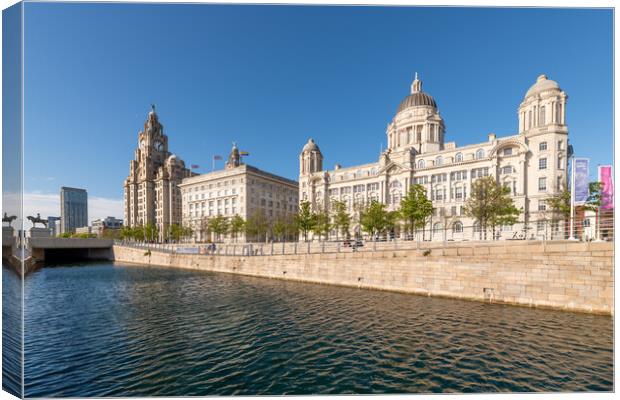 Three Graces, Liverpool Canvas Print by Dave Wood