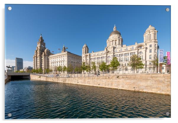 Three Graces, Liverpool Acrylic by Dave Wood