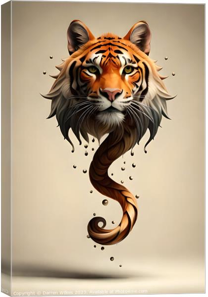 Twisted Tiger Impressionism Canvas Print by Darren Wilkes