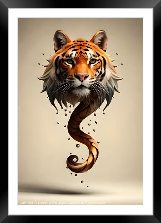 Twisted Tiger Impressionism Framed Mounted Print by Darren Wilkes