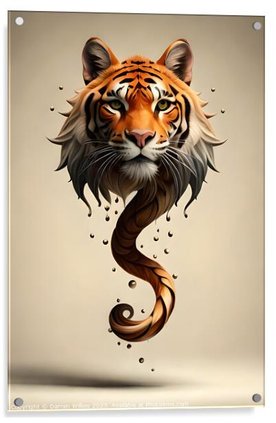 Twisted Tiger Impressionism Acrylic by Darren Wilkes