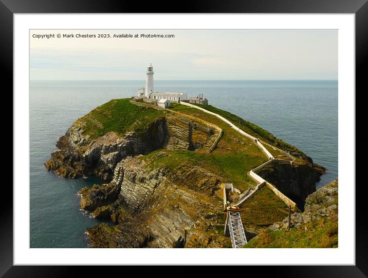 South Stack lighthouse Framed Mounted Print by Mark Chesters