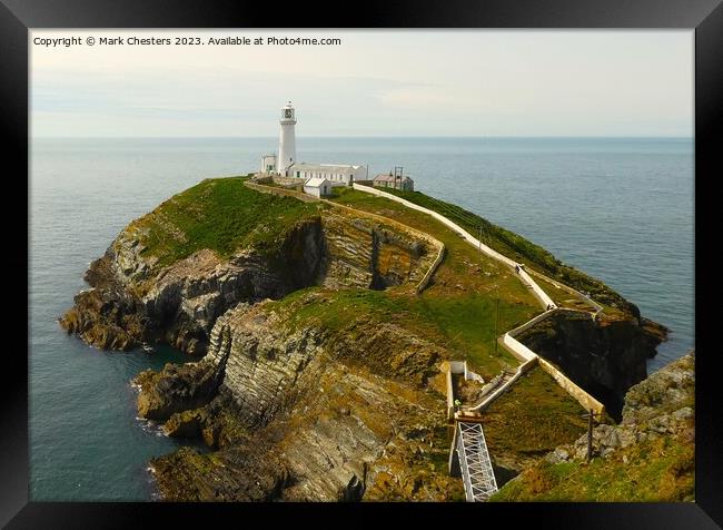 South Stack lighthouse Framed Print by Mark Chesters