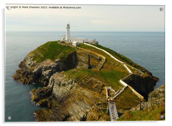 South Stack lighthouse Acrylic by Mark Chesters