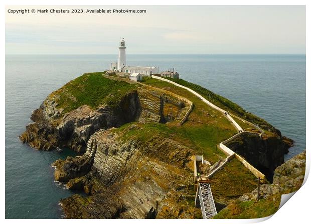 South Stack lighthouse Print by Mark Chesters