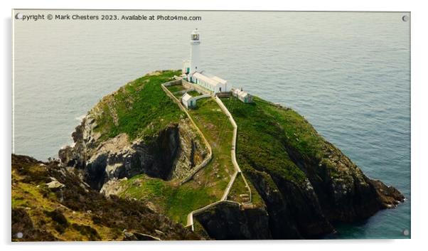 South Stack lighthouse Island Acrylic by Mark Chesters