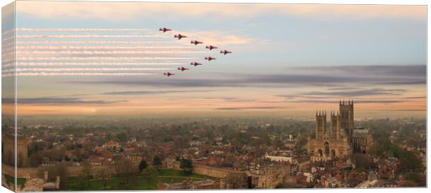 The Reds Over The Cathedral Canvas Print by J Biggadike