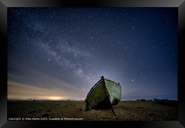 Moonraker trawls for stars Framed Print by Mike Hardy
