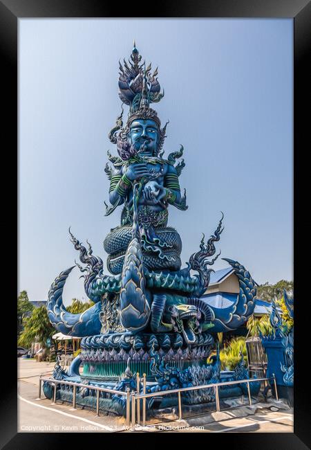 Statue at the Blue Temple, Framed Print by Kevin Hellon