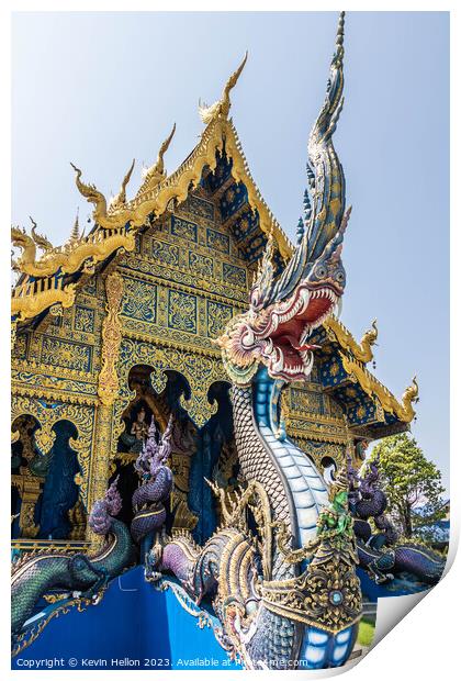 Naga, Blue Temple, Wat Rong Suea Ten,  Print by Kevin Hellon