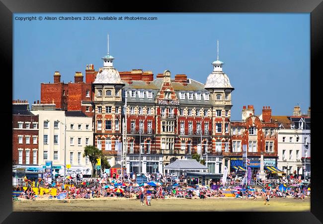 Royal Hotel Weymouth Framed Print by Alison Chambers