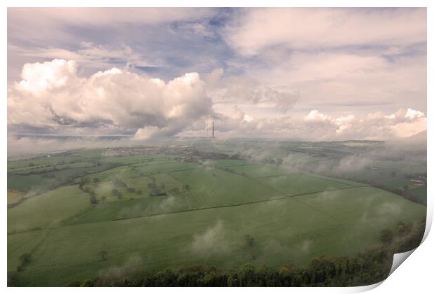 Emley Moor Mast Views Print by Apollo Aerial Photography