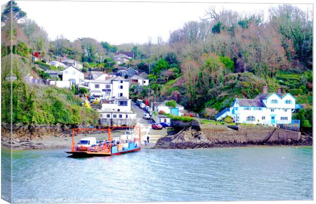 Crossing the Picturesque Fowey River Canvas Print by john hill
