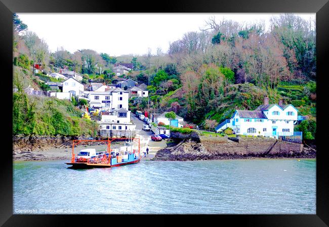 Crossing the Picturesque Fowey River Framed Print by john hill
