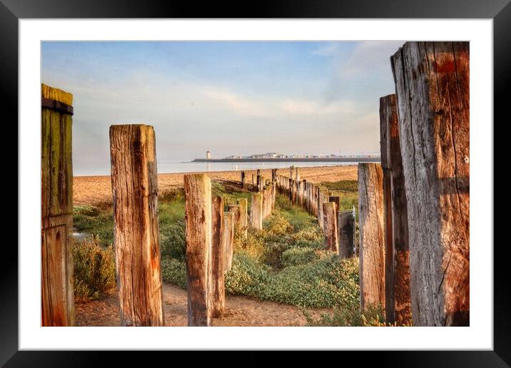 Morning Views over Brightlingsea beach  Framed Mounted Print by Tony lopez