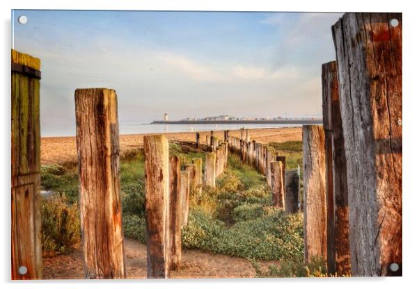 Morning Views over Brightlingsea beach  Acrylic by Tony lopez