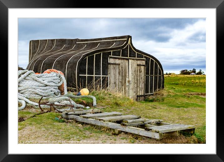 Lindisfarne Shed Framed Mounted Print by Darrell Evans