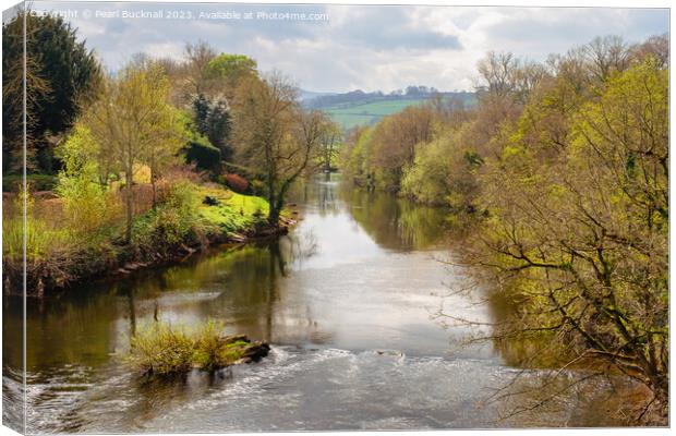 Beautiful River Usk Brecon Beacons National Park Canvas Print by Pearl Bucknall