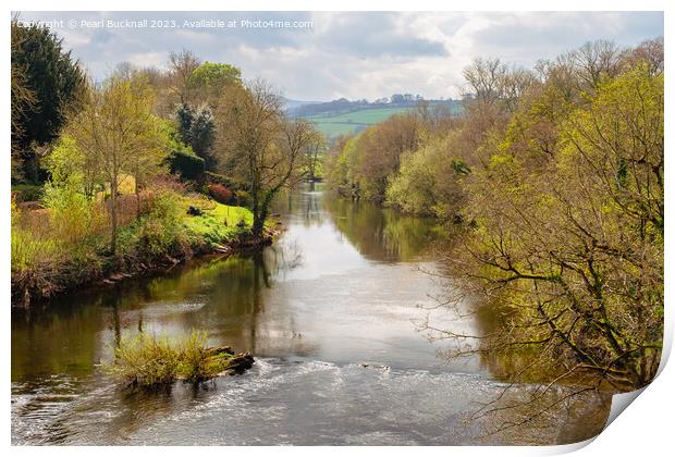 Beautiful River Usk Brecon Beacons National Park Print by Pearl Bucknall