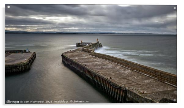 Majestic Seascape at Burghead Harbour Acrylic by Tom McPherson