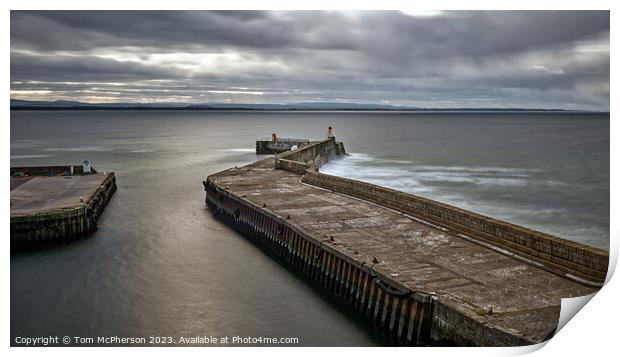 Majestic Seascape at Burghead Harbour Print by Tom McPherson