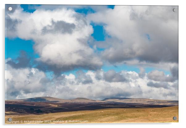 Towards the Three Peaks from Cow Green  Acrylic by Richard Laidler