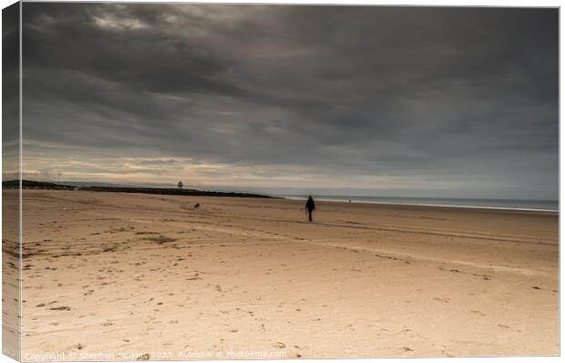 The lonely walk  Canvas Print by Stephen Jenkins