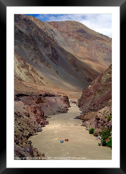Rafting on the Zanskar River, Ladakh, India Framed Mounted Print by Serena Bowles