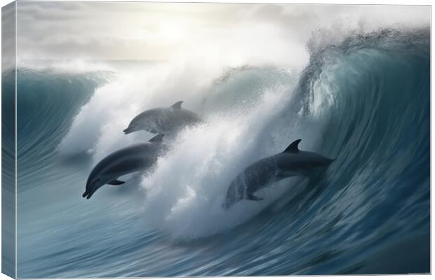 Wave Riders Canvas Print by Picture Wizard