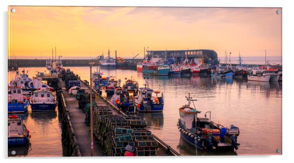 Bridlington Fishing Fleet East Yorkshire Acrylic by Tim Hill