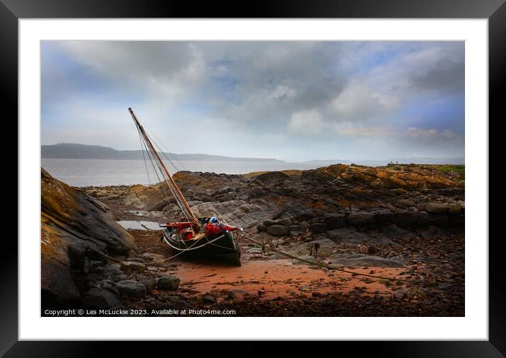 Majestic Portencross Boat in Ayrshire Framed Mounted Print by Les McLuckie